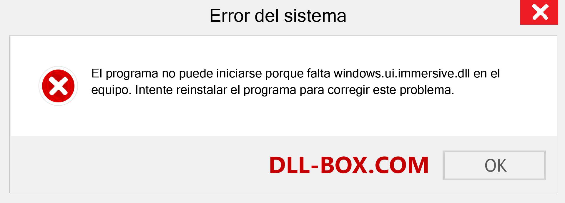 ¿Falta el archivo windows.ui.immersive.dll ?. Descargar para Windows 7, 8, 10 - Corregir windows.ui.immersive dll Missing Error en Windows, fotos, imágenes